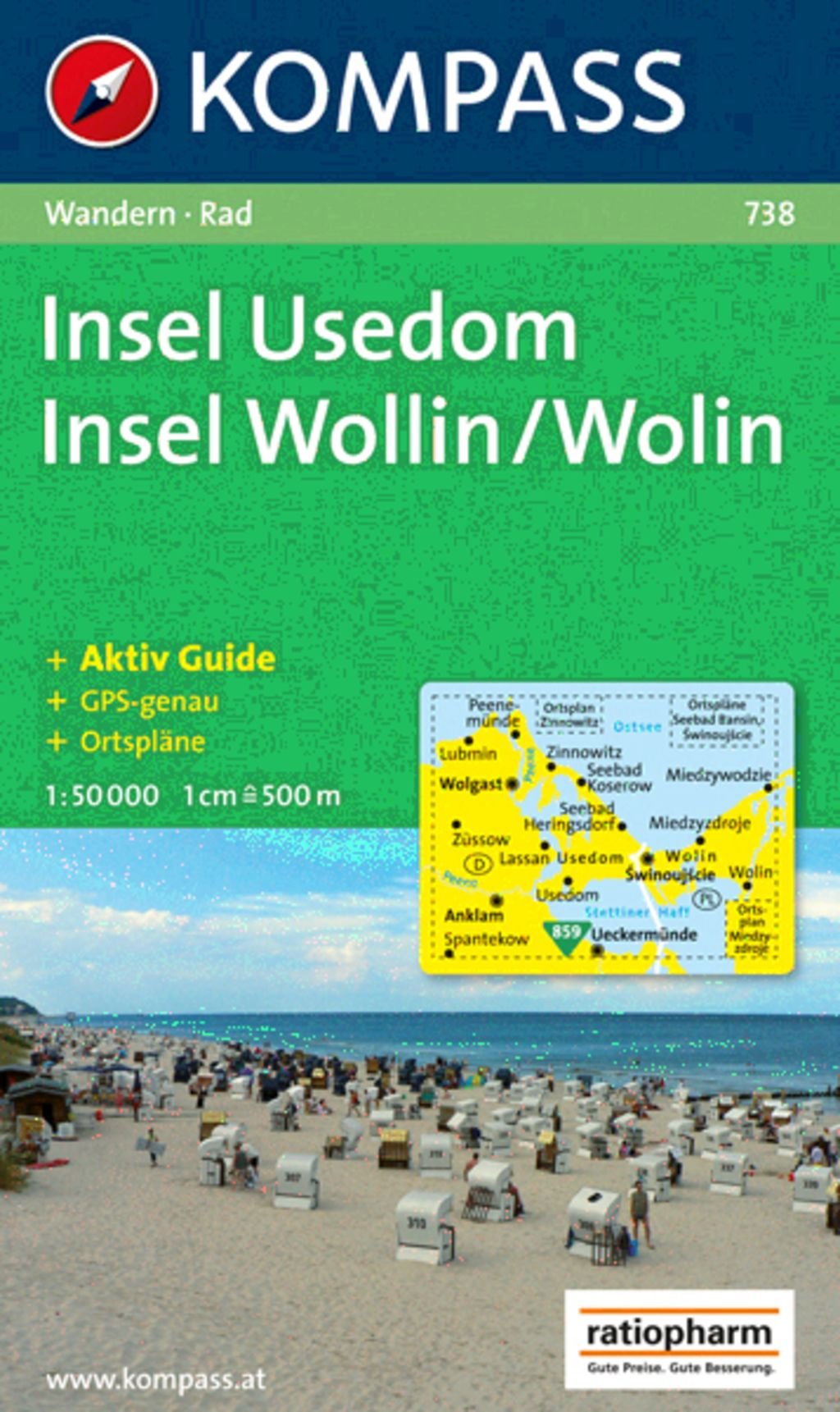 Insel Usedom, Insel Wolin: Wanderkarte mit Aktiv Guide und Radwegen. Mit Ortsplänen. GPS-genau. 1:50.000 Leisure, Home & Garden