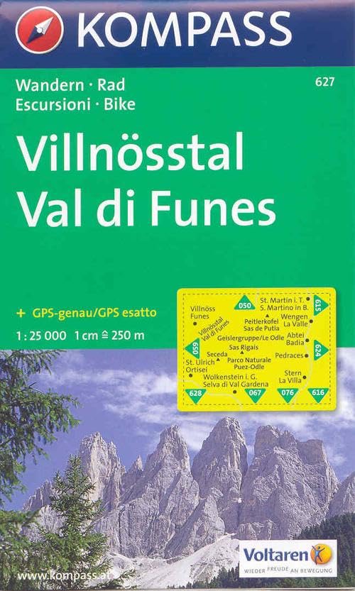 Villnösstal / Val di Funes 1 : 25 000: Wander- und Bikekarte. Carta escursionistica, cicloturistica. GPS-genau Leisure, Home & Garden