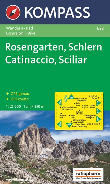 Rosengarten/Catinaccio, Schlern/Sciliar,: Wander- und Bikekarte. Carta escursionistica, cicloturistica. GPS-genau. 1:25.000 Leisure, Home & Garden