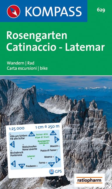 Rosengarten, Catinaccio, Latemar: Wandern / Rad. Carta escursioni / bike. GPS-genau. 1:25.000 Leisure, Home & Garden