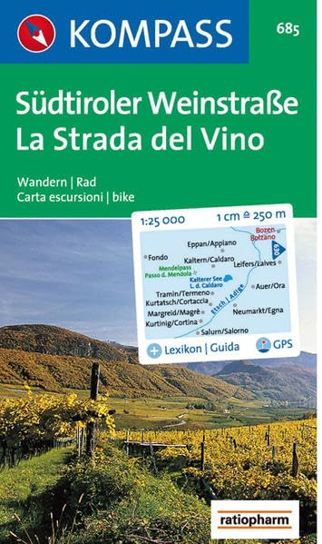 Südtiroler Weinstraße/La Strada del Vino. Wandern / Rad. Carta escursioni / bike. GPS-genau. 1:25.000 Leisure, Home & Garden