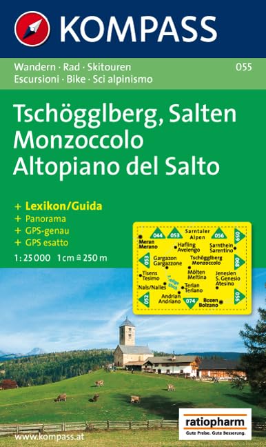 Tschögglberg, Salten 1 : 25 000: Monzoccolo, Altopiano del Salto. Wander-, Bike- und Skitourenkarte. GPS-genau Leisure, Home & Garden