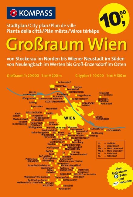 Großraum Wien: Buchplan 1:20000 /1:10000. Von Stockerau bis Wiener Neustadt, von Neulengbach bis Großenzersdorf (KOMPASS Stadtplan, Band 445) Leisure, Home & Garden