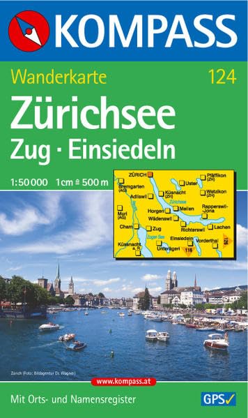 Zürichsee - Zug - Einsiedeln: Wanderkarte mit Orts- und Namensregister. GPS-geeignet. 1:50000 (KOMPASS Wanderkarte, Band 124) Leisure, Home & Garden
