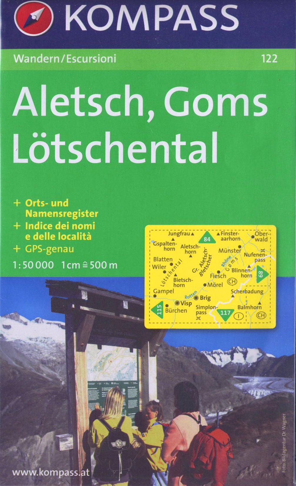 Aletsch - Goms - Lötschental: Wanderkarte. GPS-geeignet. 1:50000 (KOMPASS Wanderkarte, Band 122) Leisure, Home & Garden