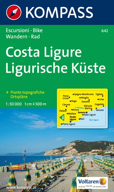 Costa Ligure - Ligurische Küste: Wanderkarte mit Radrouten und Ortsplänen. 1:50000 (KOMPASS Wanderkarte, Band 642) Leisure, Home & Garden