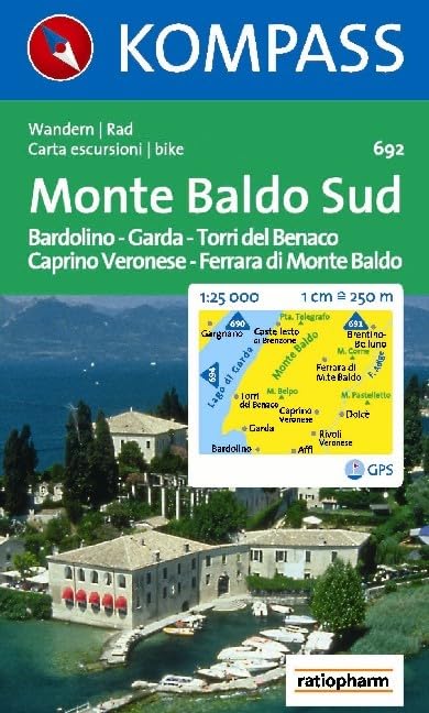 Monte Baldo Süd 1 : 25 000: Wander- und Bikekarte. Bardolino, Garda, Torri del Benaco, Caprino Veronese, Ferrara di Monte Baldo. GPS-genau Leisure, Home & Garden