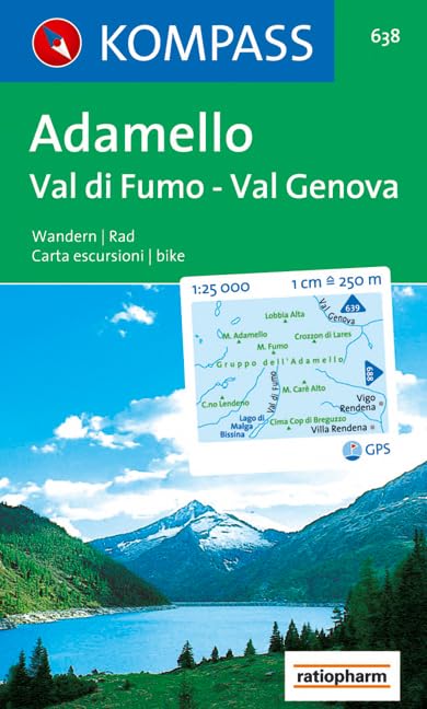 Adamello. 1 : 25 000: Wanderkarte. Val di Fumo, Val Genova. GPS-genau Leisure, Home & Garden