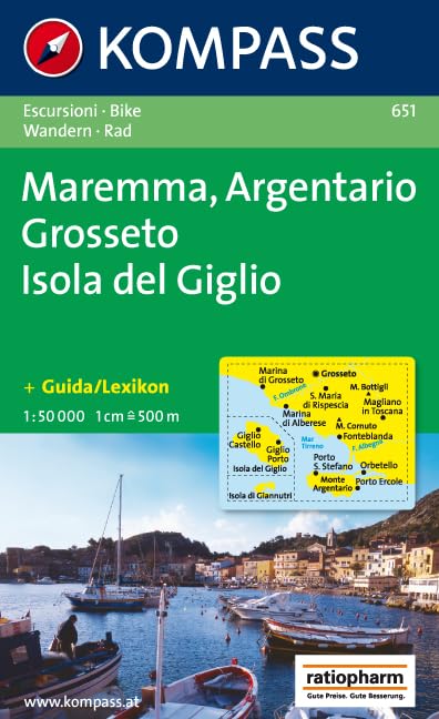 Kompass Karten, Maremma, Argentario, Grosseto, Isola del Giglio: Wanderkarte mit Kurzführer und Radrouten. 1:50000. Dt. /Ital. (KOMPASS Wanderkarte, Band 651) Leisure, Home & Garden