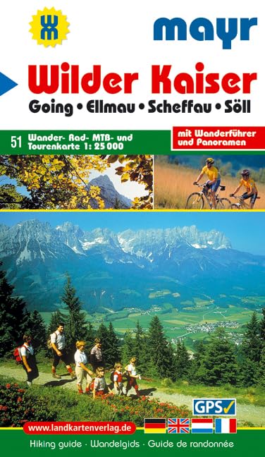 Wilder Kaiser: Wander-, Rad-, MTB- und Tourenkarte 1:25000 mit Wanderführer und Panorama. GPS-geeignet. (Mayr Wanderkarte) Leisure, Home & Garden