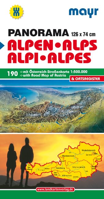 Mayr Panoramakarte Alpen - Österreich 1 : 500 000 Leisure, Home & Garden