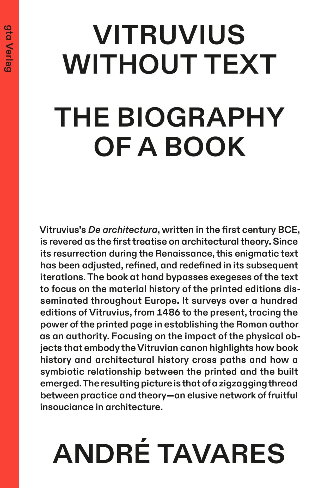 Vitruvius Without Text: The Biography of a Book (gta edition) Social Sciences