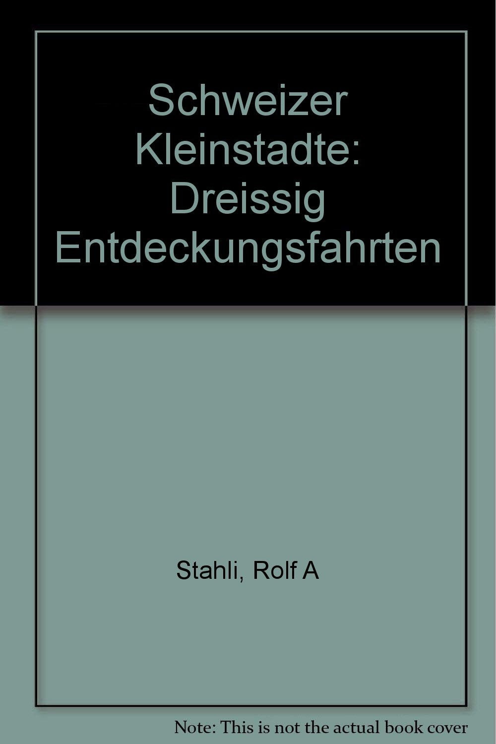 Schweizer Kleinstadte: Dreissig Entdeckungsfahrten book