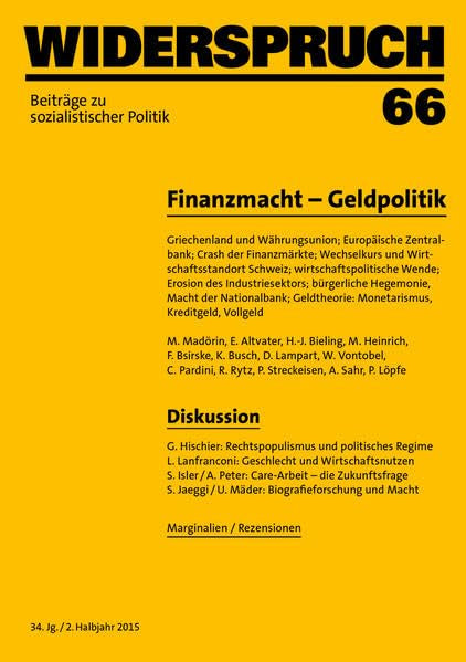 Widerspruch 66: Beiträge zu sozialistischer Politik Business, Finance & Career