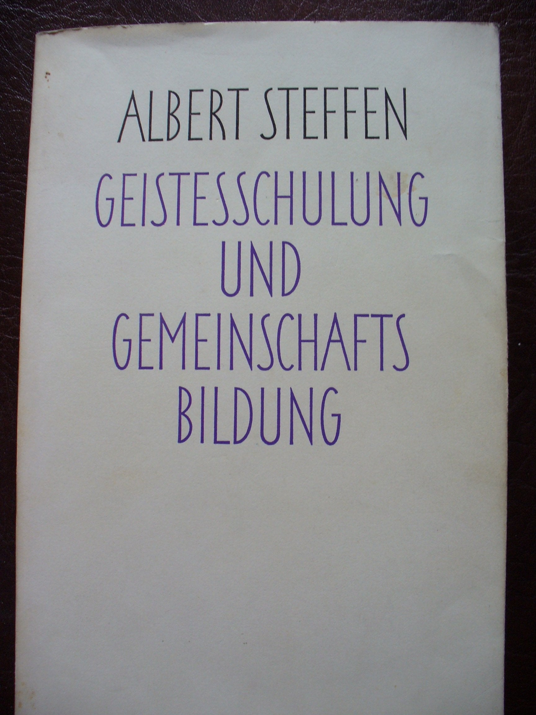 Geistesschulung und Gemeinschaftsbildung: Aufsätze und Ansprachen Contemporary literature