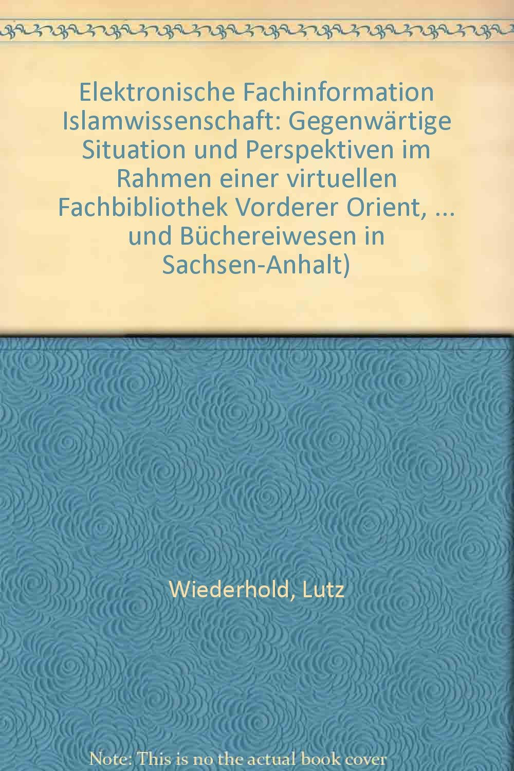 Elektronische Fachinformation Islamwissenschaft: Gegenwärtige Situation und Perspektiven im Rahmen einer Virtuellen Fachbibliothek Vorderer Orient/Nordafrika Books