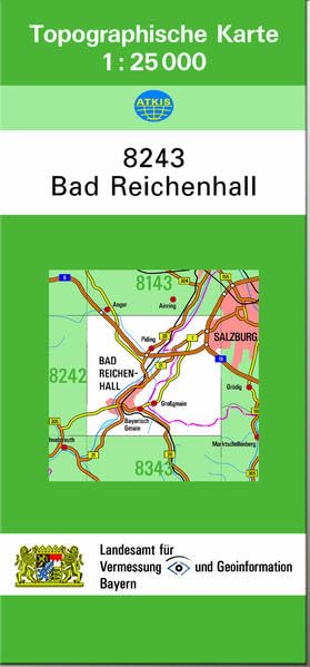 TK25 8243 Bad Reichenhall: Topographische Karte 1:25000: Ausgabe mit Wanderwegen (TK25 Topographische Karte 1:25000 Bayern) Leisure, Home & Garden