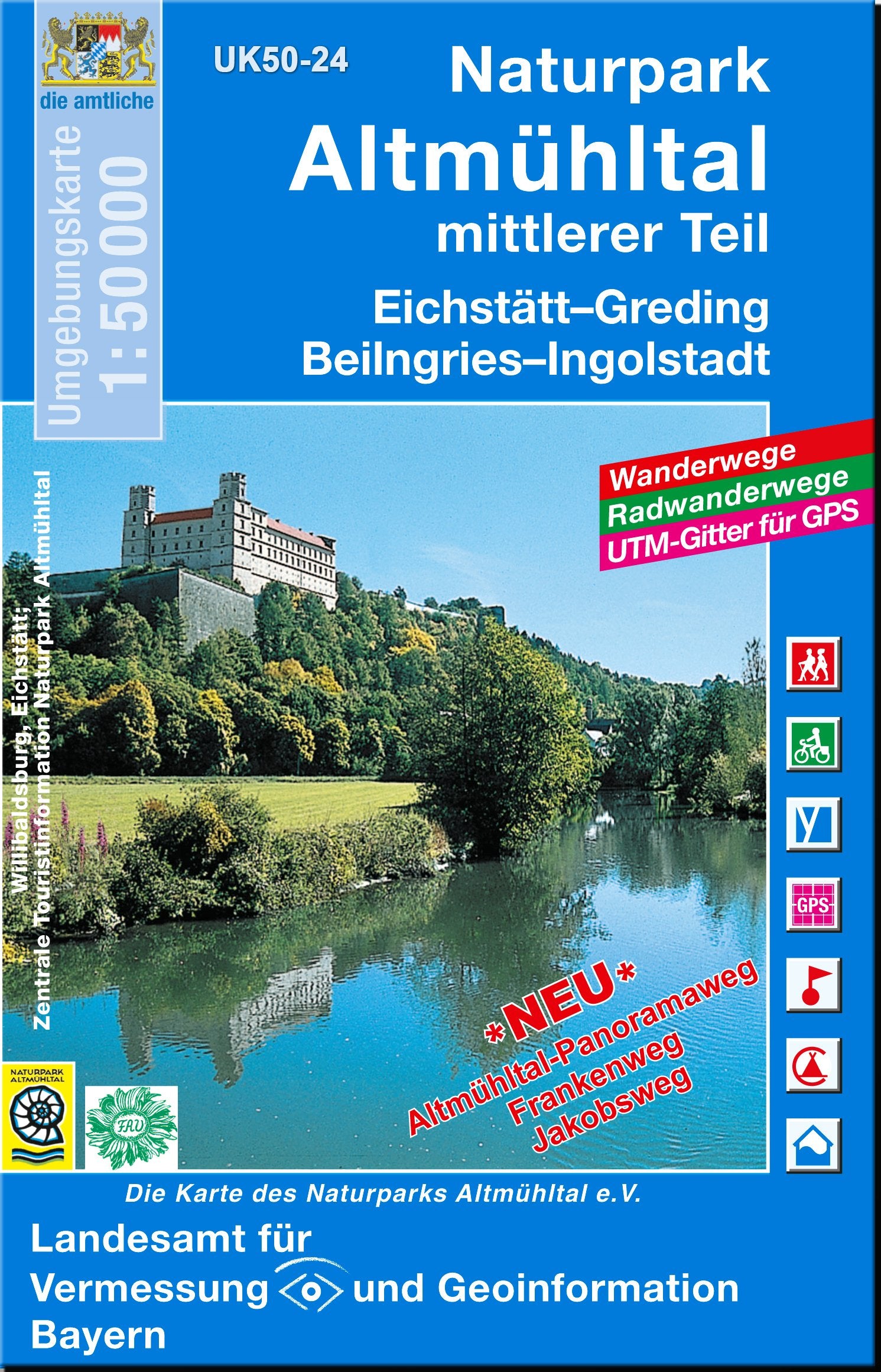 Naturpark Altmühltal mittlerer Teil 1 : 50 000: Eichstätt, Greding, Beilngries, Ingolstadt. Altmühltal-Panoramaweg, Frankenweg, Jakobsweg (UK 50-24): ... Karte Freizeitkarte Wanderkarte) Leisure, Home & Garden
