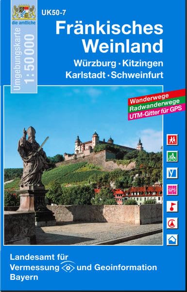 UK50-7 Fränkisches Weinland: Würzburg, Kitzingen, Karlstadt, Schweinfurt, Arnstein, Volkach, Dettelbach, Iphofen, Marktbreit, Ochsenfurt, Röttingen, ... Karte Freizeitkarte Wanderkarte) Leisure, Home & Garden