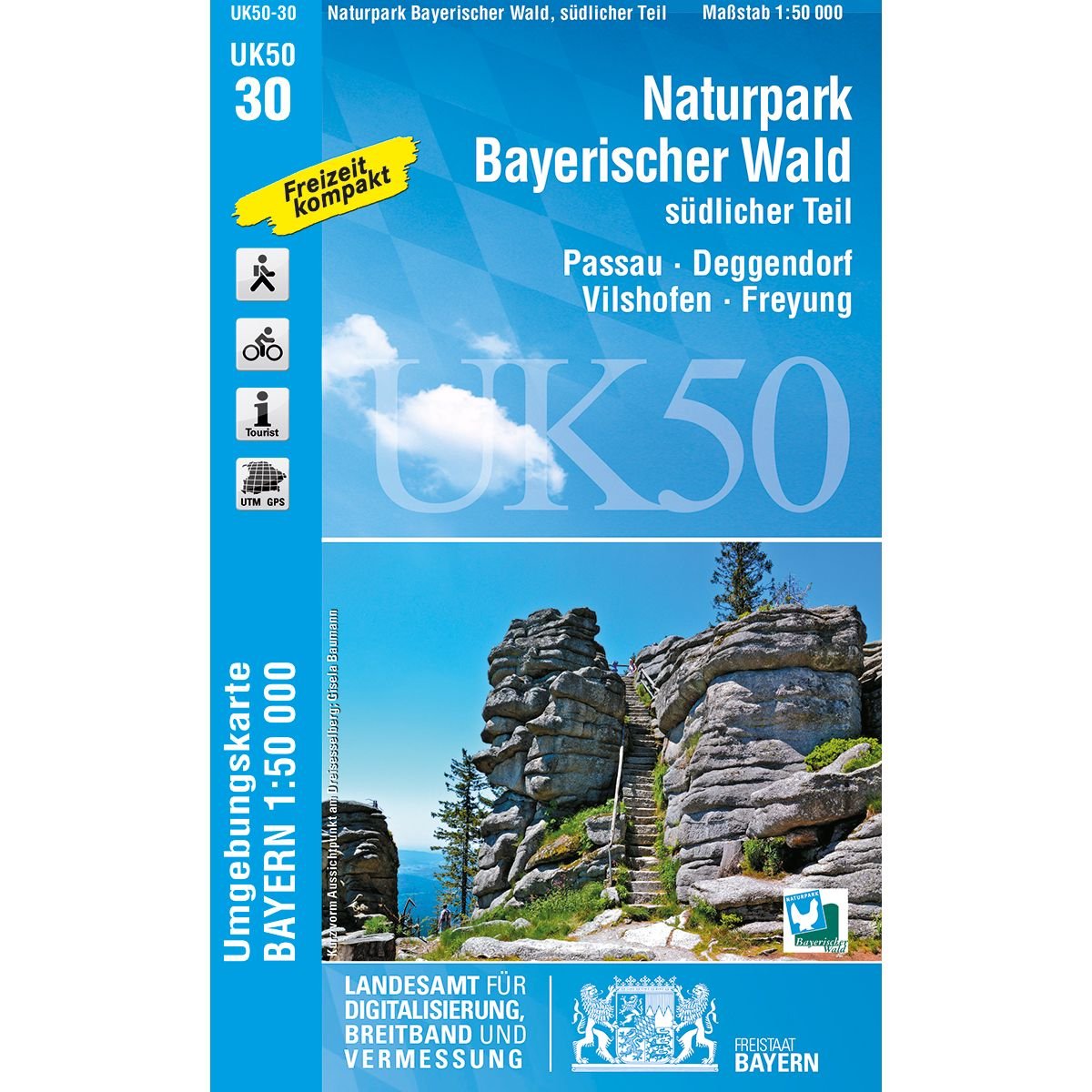 Naturpark Bayerischer Wald. Südlicher Teil 1 : 50 000. Umgebungskarte Leisure, Home & Garden