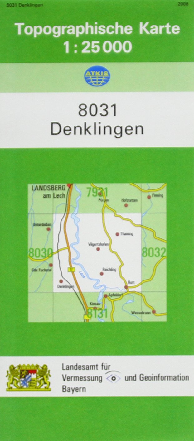 TK25 8031 Denklingen: Topographische Karte 1:25000 (TK25 Topographische Karte 1:25000 Bayern) Leisure, Home & Garden