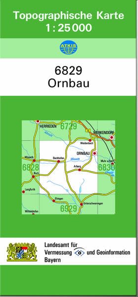 TK25 6829 Ornbau: Topographische Karte 1:25000 (TK25 Topographische Karte 1:25000 Bayern) Leisure, Home & Garden