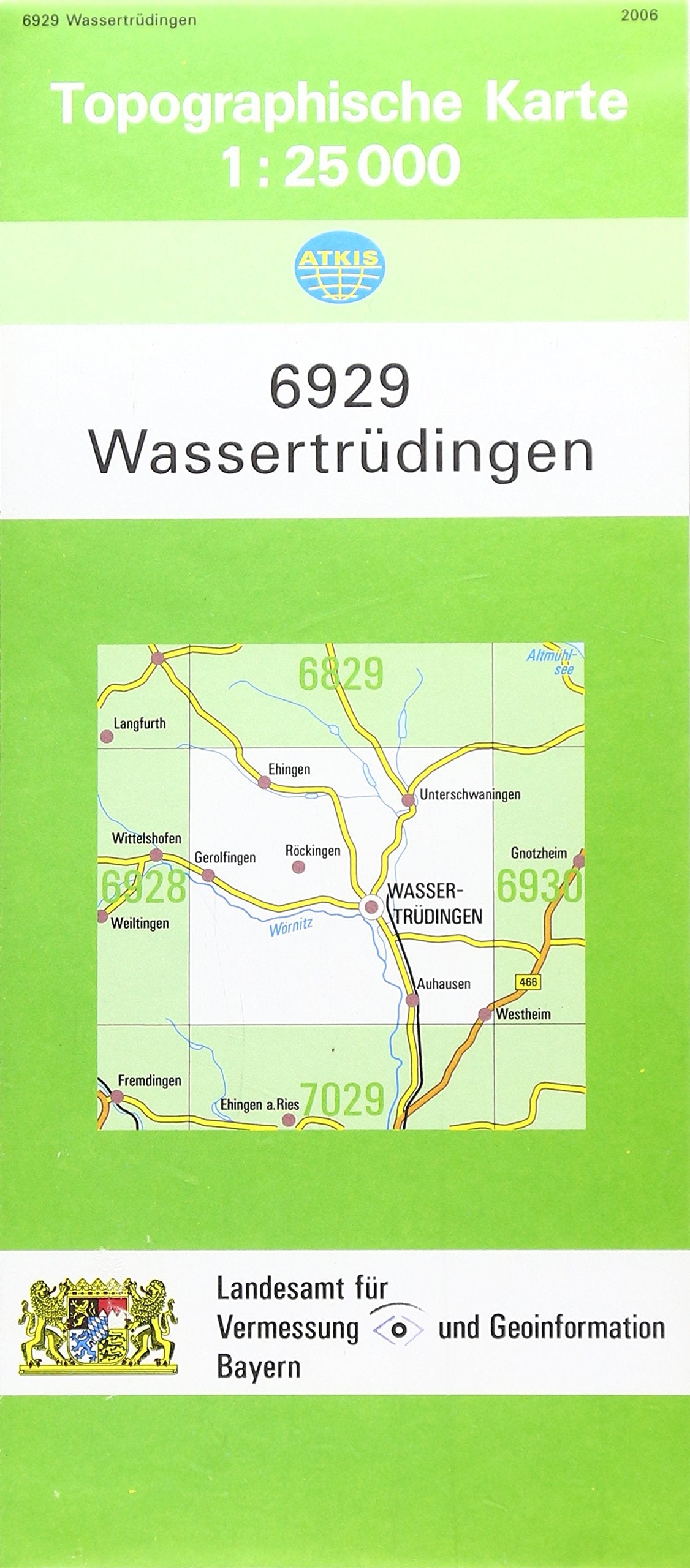 TK25 6929 Wassertrüdingen: Topographische Karte 1:25000 (TK25 Topographische Karte 1:25000 Bayern) Leisure, Home & Garden