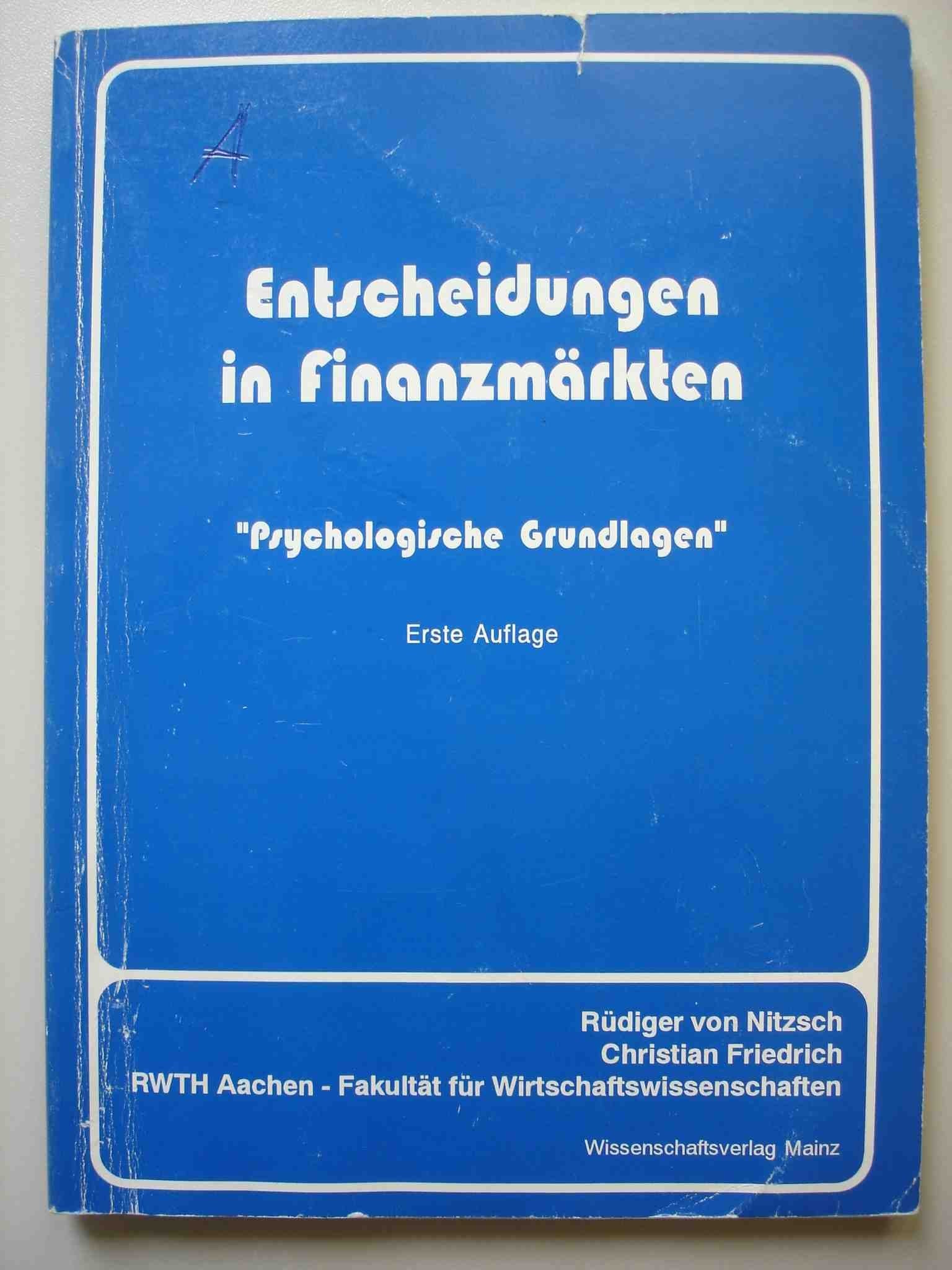 Entscheidungen in Finanzmärkten: Psychologische Grundlagen Law