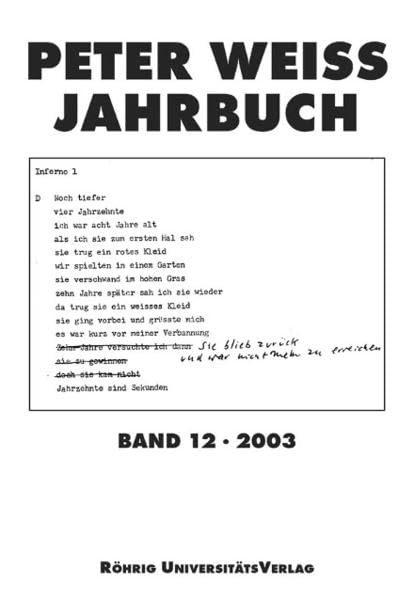 Peter Weiss Jahrbuch für Literatur, Kunst und Politik im 20. Jahrhundert Contemporary literature Books