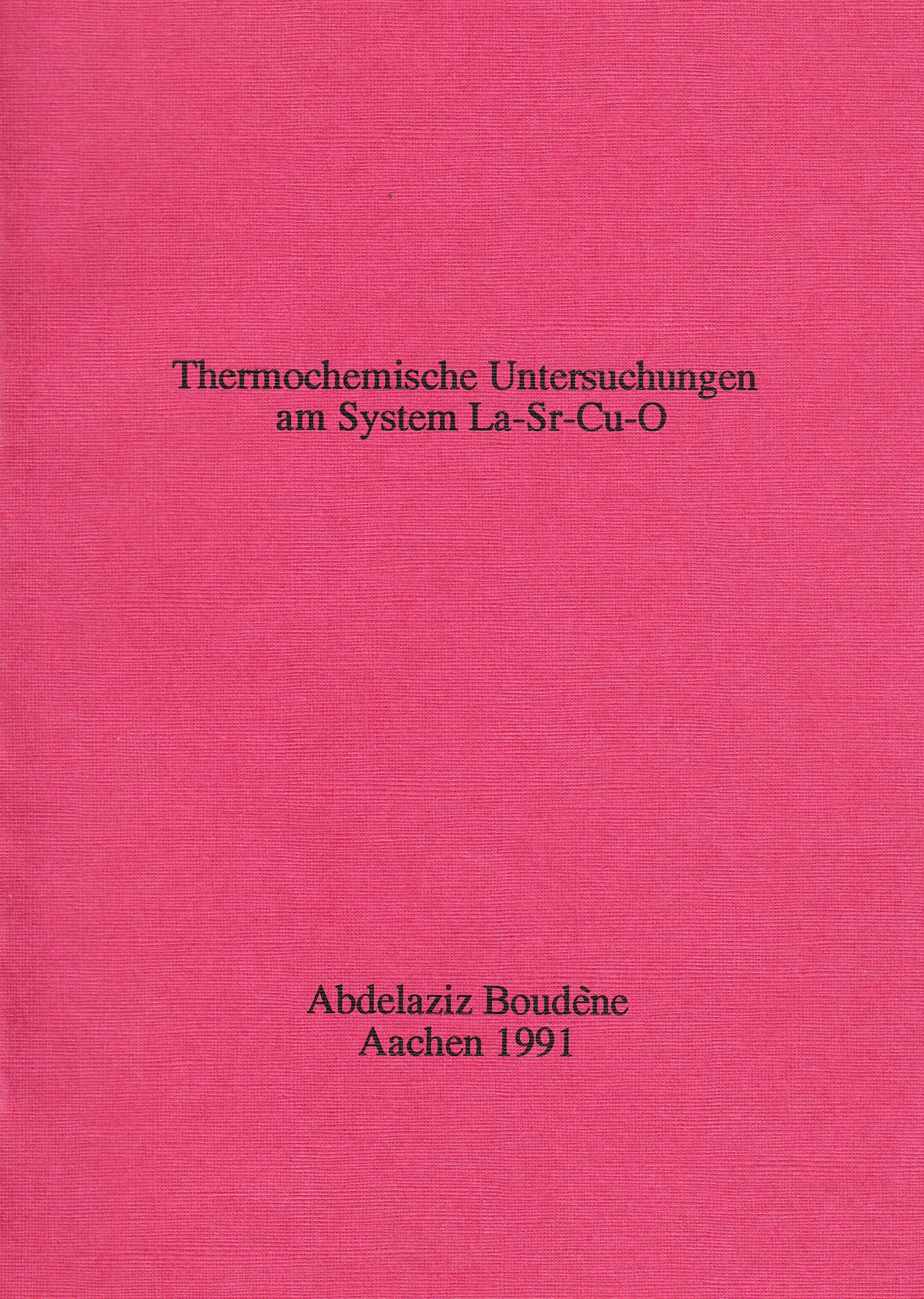 Thermochemische Untersuchungen am System La-Sr-Cu-O Books