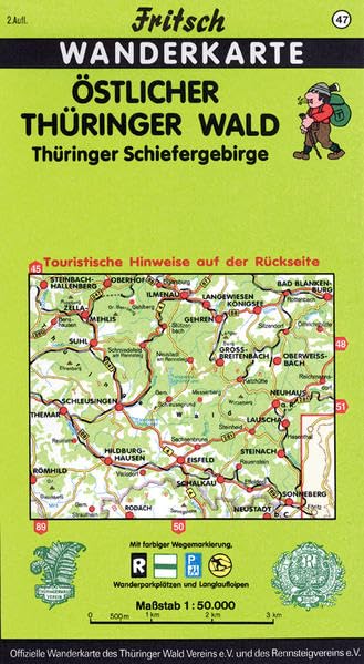 Östlicher Thüringer Wald / Thüringer Schiefergebirge. Fritsch Wanderkarte Leisure, Home & Garden