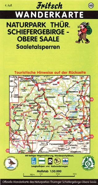Naturpark Thüringer Schiefergebirge - Obere Saale. 1 : 50 000. Fritsch Wanderkarte Leisure, Home & Garden