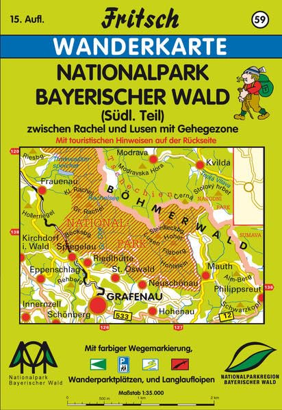 Nationalpark Bayerischer Wald 1 : 35 000. Fritsch Wanderkarte book