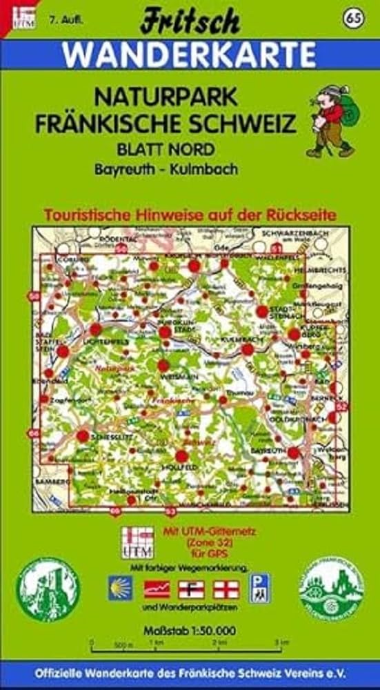 Naturpark Fränkische Schweiz Nord 1 : 50 000. Fritsch Wanderkarte Leisure, Home & Garden