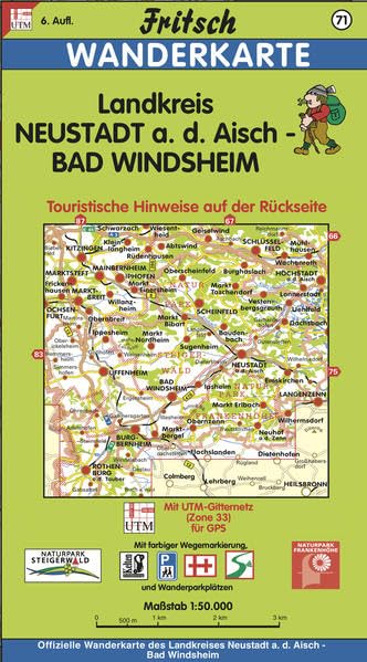 Landkreis Neustadt an der Aisch / Bad Windsheim 1 : 50 000. Fritsch Wanderkarte Leisure, Home & Garden