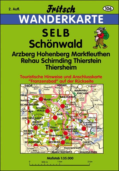 Selb - Schönwald: Arzberg, Hohenberg, Marktleuthen, Rehau, Schirnding, Thierstein, Thiersheim (mit Anschlusskarte auf der Rückseite Asch Franzensbad u. Eger/Tschechien) (Fritsch Wanderkarten 1:35000) Leisure, Home & Garden