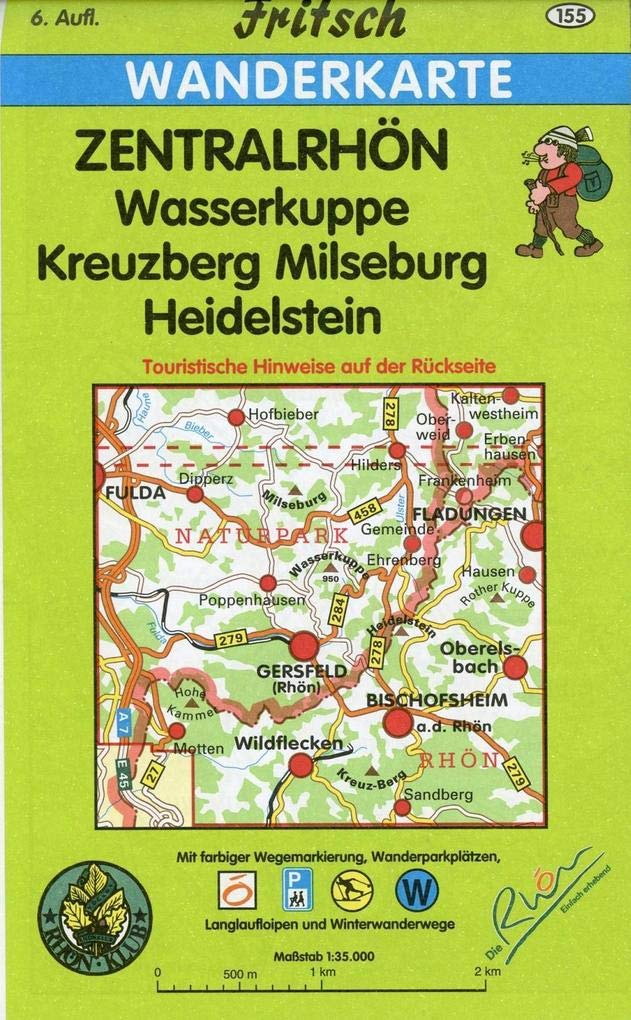 Zentralrhön: Wasserkuppe, Kreuzberg, Milseburg, Heidelstein (Fritsch Wanderkarten 1:35000) Leisure, Home & Garden