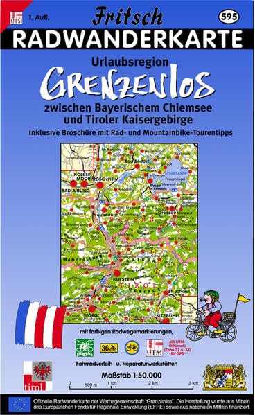 Radwanderkarte Urlaubsregion Grenzenlos zwischen Bayerischem Chiemsee und Tiroler Kaisergebirge: Mit farbigen Radwegemarkierungen, Fahrradverleih- und ... 32 u. 33) für GPS (Fritsch Radkarte 1:50000) Leisure, Home & Garden