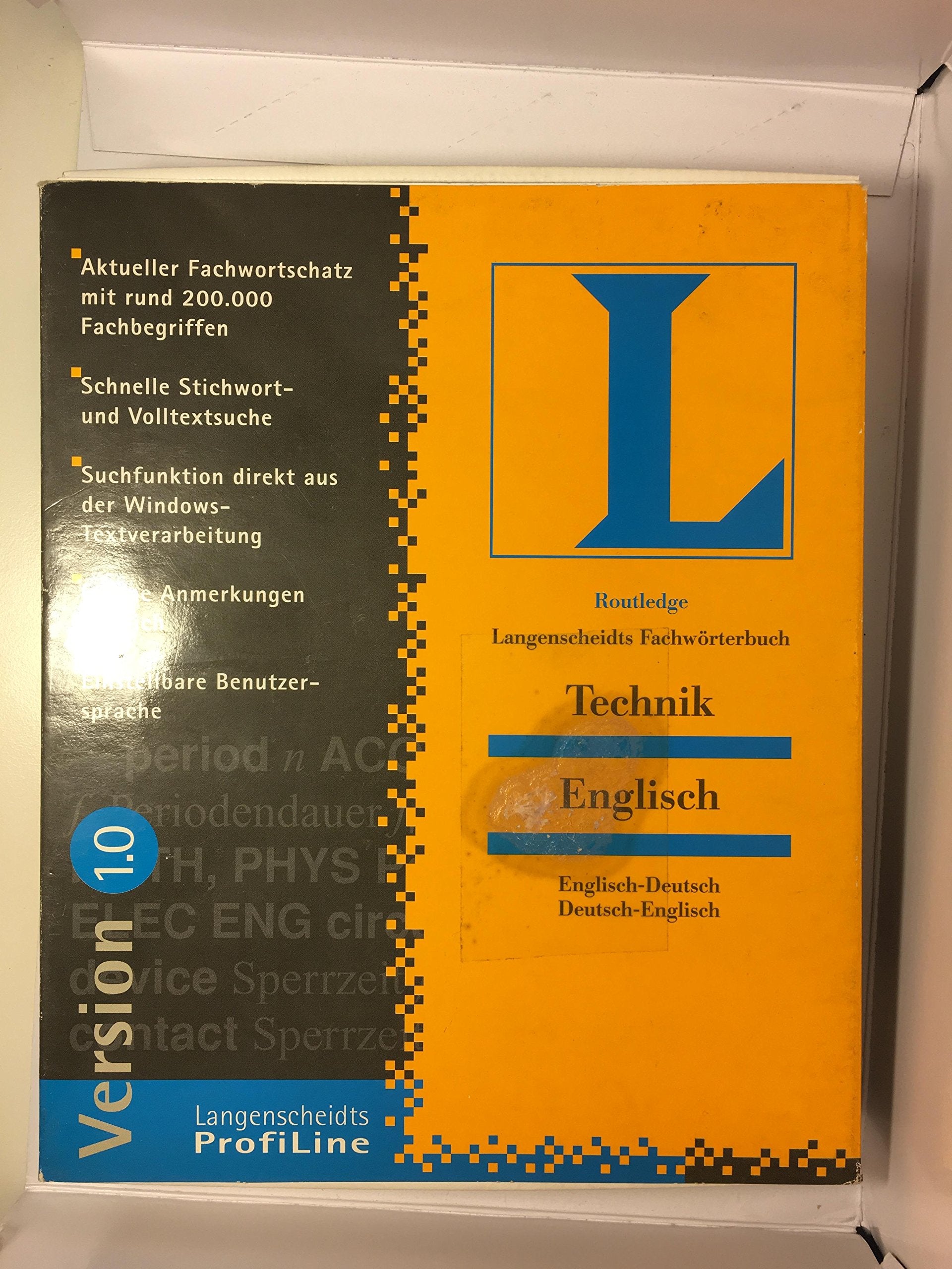 Routledge Fachwörterbuch Englisch. Technik. CD- ROM für Windows ab 3.1/95, Mac ab 7.0. Englisch - Deutsch / Deutsch - Englisch Music