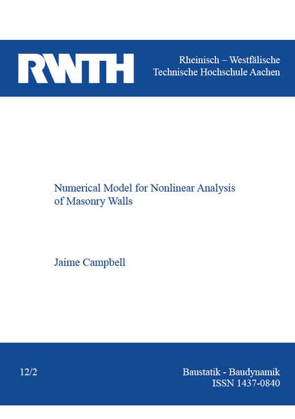 Numerical Model for Nonlinear Analysis of Masonry Walls (Baustatik) Business & Technology