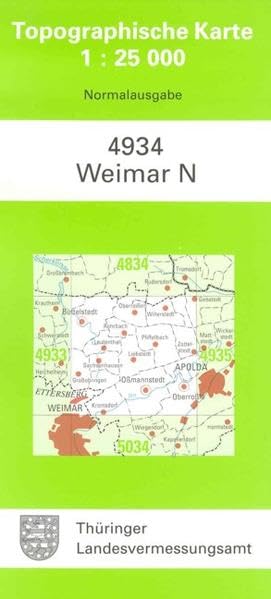 Weimar Nord (Topographische Karten 1:25 000 (TK 25) Thüringen (amtlich)) Maps & Plans