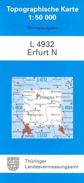 Erfurt N (Topographische Karten 1:50 000 (TK 50) Thüringen (amtlich)) Maps & Plans