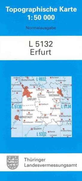 Erfurt (Topographische Karten 1:50 000 (TK 50) Thüringen (amtlich)) Maps & Plans