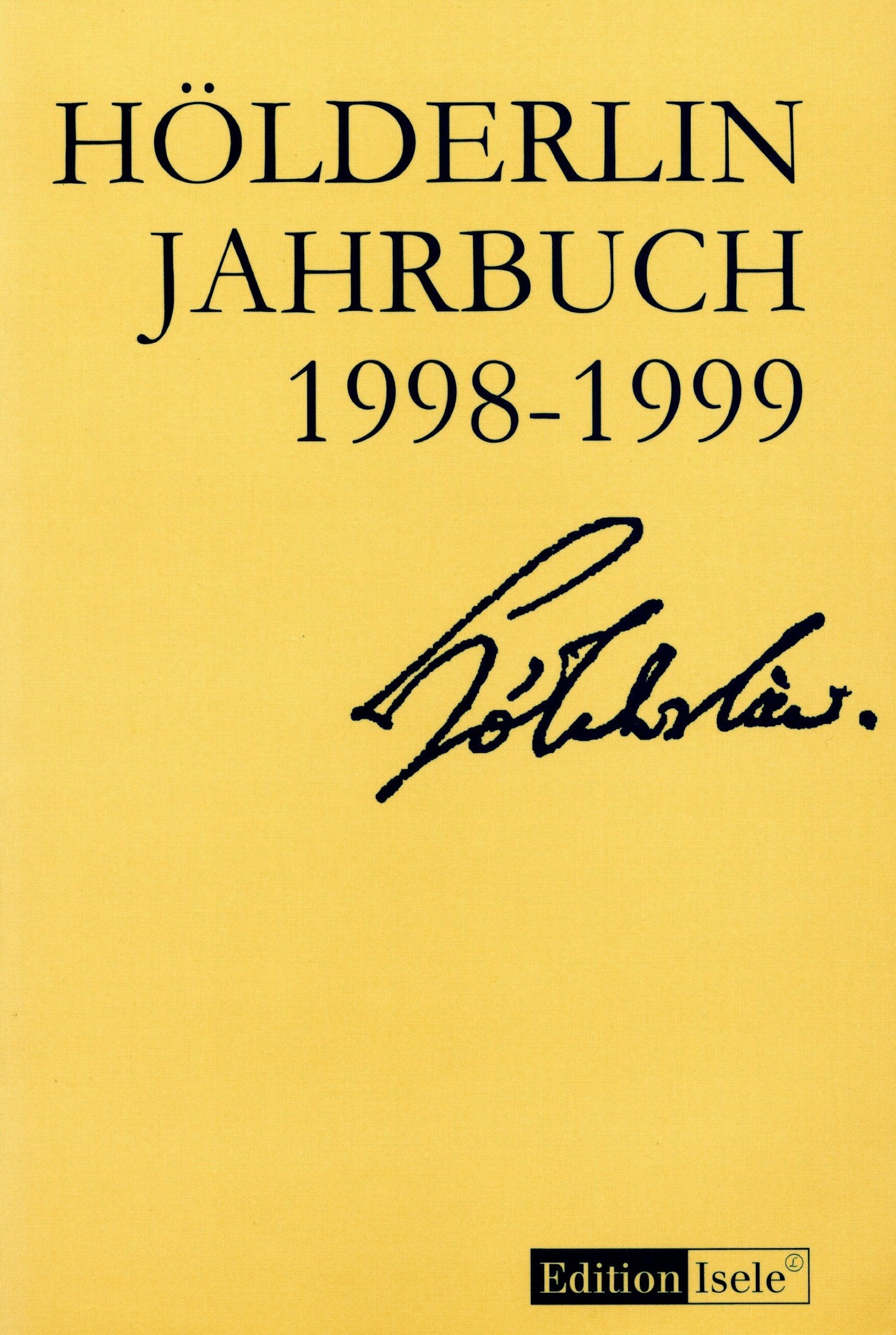 Hölderlin-Jahrbuch 1998-1999 Books