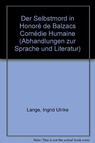 Der Selbstmord in Honoré de Balzacs "Comédie Humaine" Contemporary literature