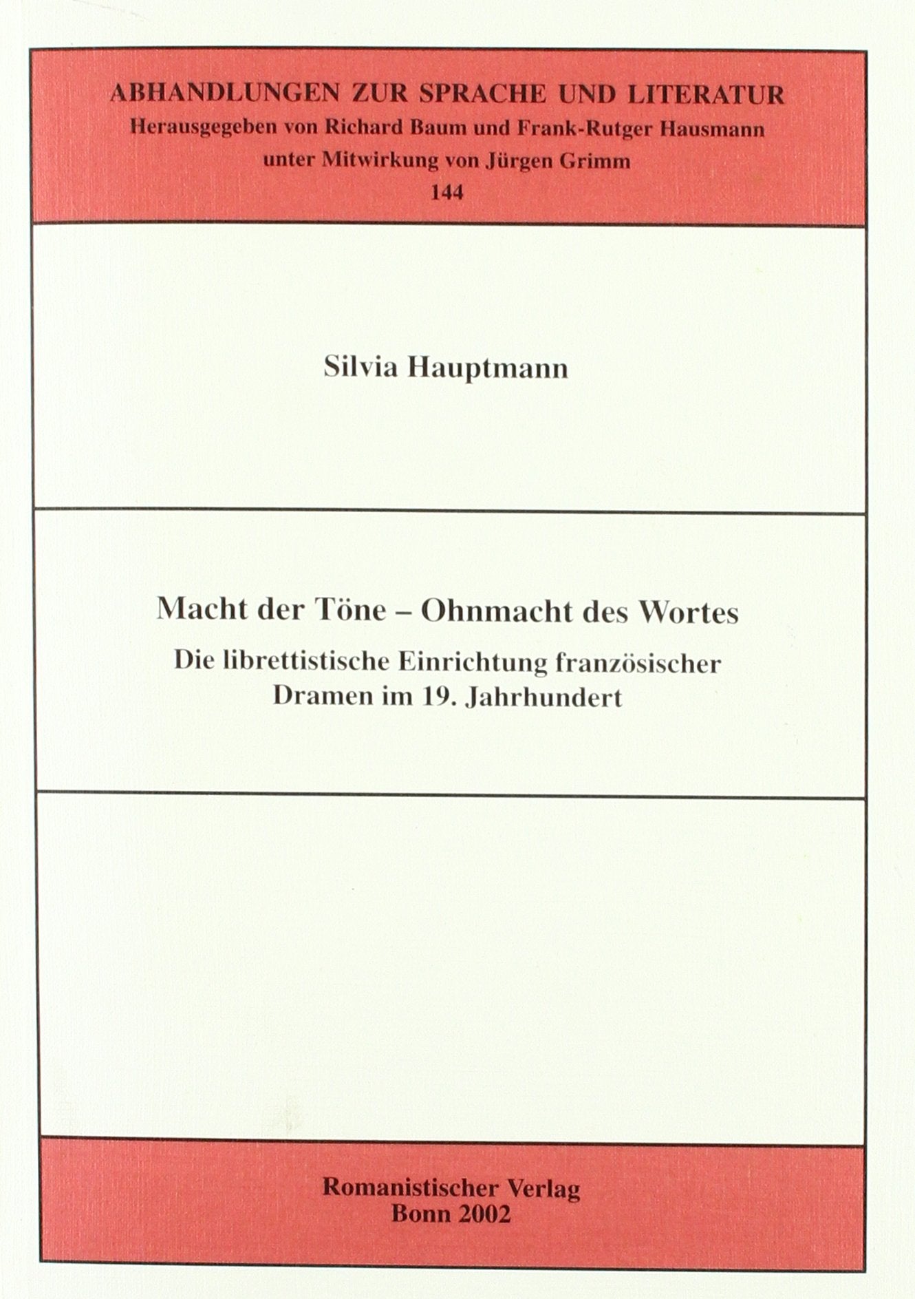 Macht der Töne - Ohnmacht des Wortes Contemporary literature