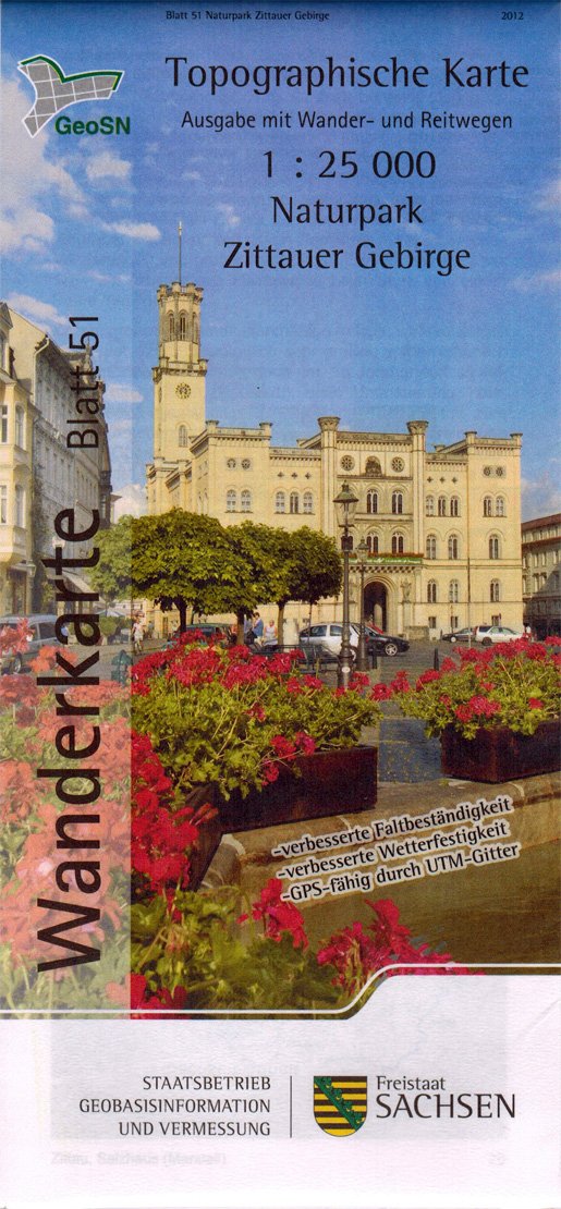 Wanderkarte WK25 Zittauer Gebirge, Bl. 51, Topographische Sonderkarten Sachsen, mit Oder-Neiße-Radweg und Umgebinderadweg Leisure, Home & Garden