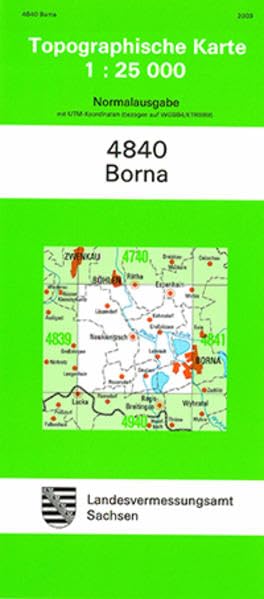Borna (4840): Topographische Karte 1:25 000 (Topographische Karten Sachsen 1:25 000 (TK 25); alte Karten) Leisure, Home & Garden