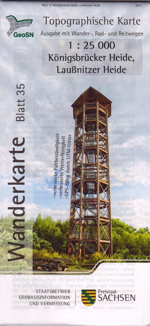 Königsbrücker Heide/Laußnitzer Heide: Wanderkarte 1:25 000, Ausgabe mit Wander- und Radwegen (WK25 Blatt 35) (Topographische Freizeitkarten Sachsen 1:25 000 / Wanderkarten (WK25)) Leisure, Home & Garden
