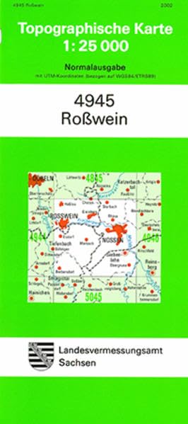 Rosswein (4945): Topographische Karte 1:25 000 (Topographische Karten Sachsen 1:25 000 (TK 25); alte Karten) Leisure, Home & Garden